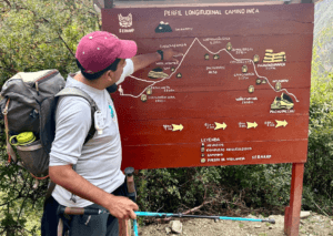 A guide showing a map of the Inca Trail to Machu Picchu.